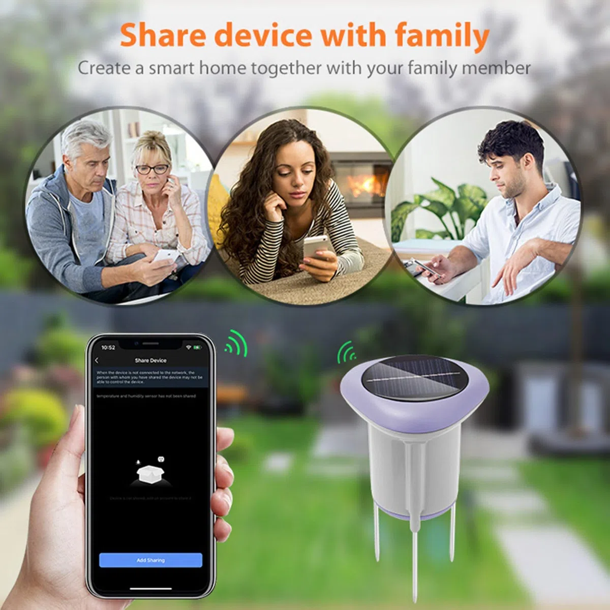 2X Sensore Solare per Terreno Tuya Smart Zigbee per Misurazione Della Temperatura e 'Umidità del Giardinaggio Controllo APP Termometro Digitale per Terreno