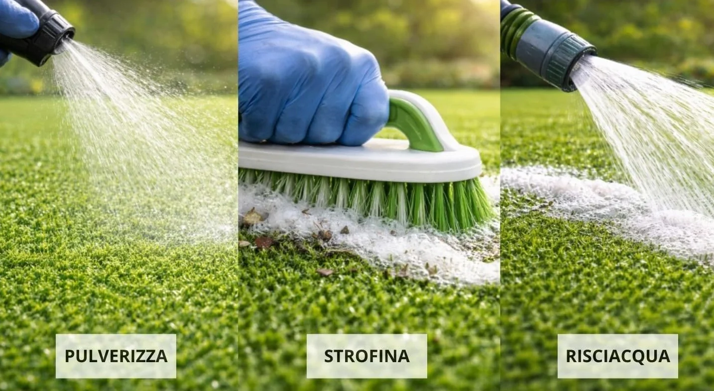 Detergente per la Pulizia di Prati in Erba Sintetica Pronto 5 Litri - Liquido per Pulire Erba Artificiale e Prato Sintetico