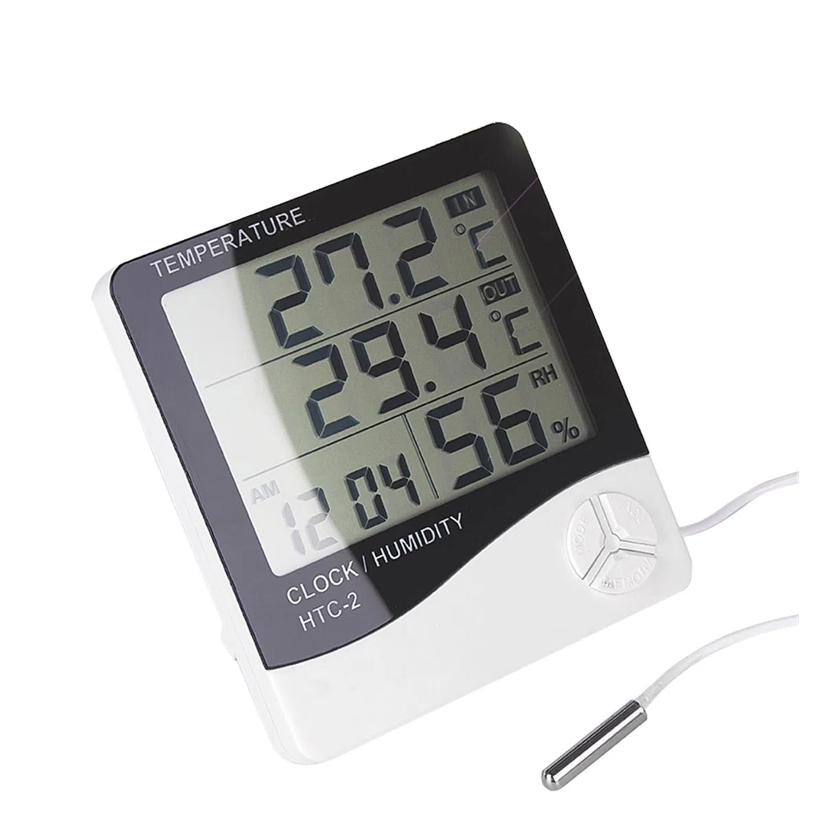 Termoigrometro LCD a Cristallo Digitale Termoigrometro Interno ed Esterno Termometro elettronico Igrometro Stazione meteorologica Orologio