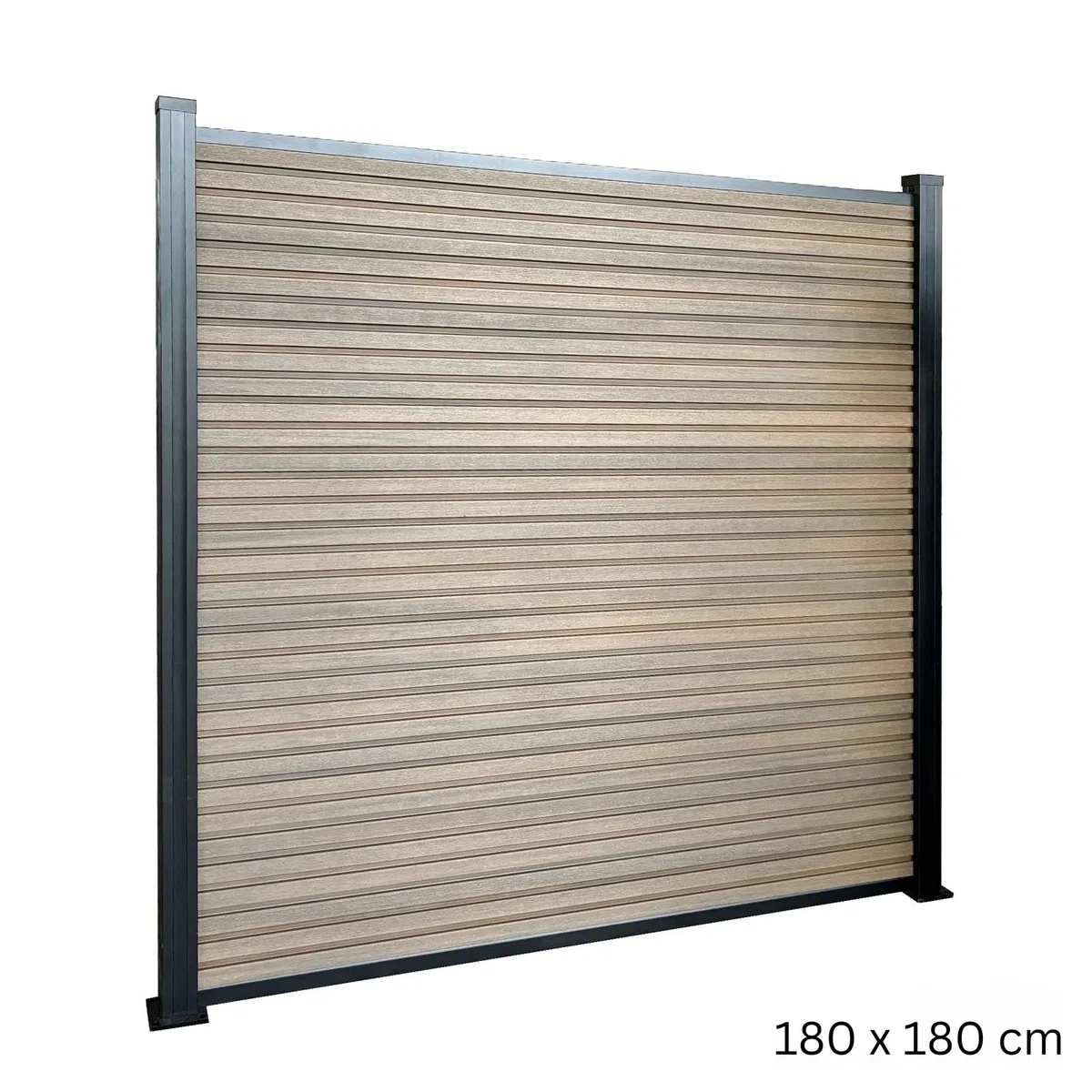 KARAT Recinzione da Giardino in WPC Resistente ai Raggi UV, Gelo e Neve - Protezione Visiva con Pali in Alluminio - Kit Completo di Montaggio Facile - Recinzione per Giardino, Terrazza, Garage (Legno