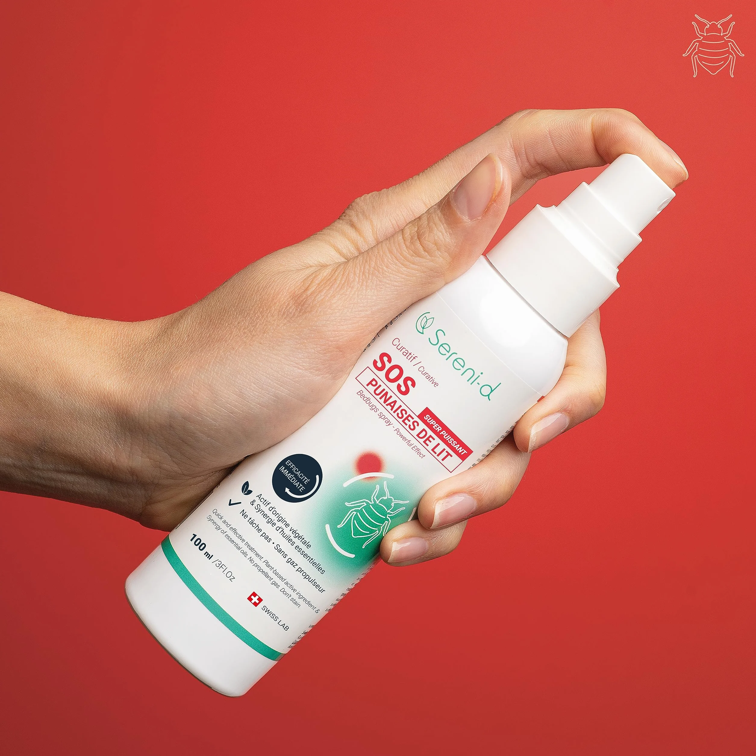 SOS ANTI CIMICI DA LETTO CHOC - Spray Insetticida CHOC - Disinfestazione facile e rapida delle cimici da letto - Trattamento naturale con Oli Essenziali e Fiore di Piretro Vegetale - Swiss Lab