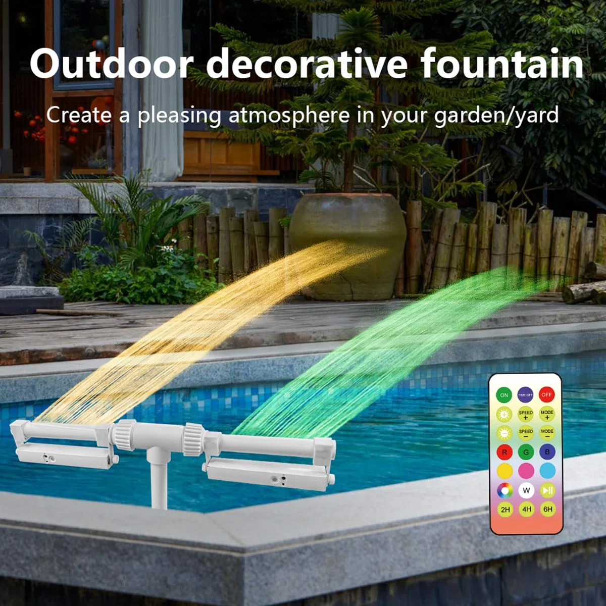 Fontana da Piscina Ricaricabile con Telecomando e | Pompa Fontana per Piscina per Rinfrescarsi e Relax, Fuori Terra, Interrate, Giardino Esterno, Vacanze Estive