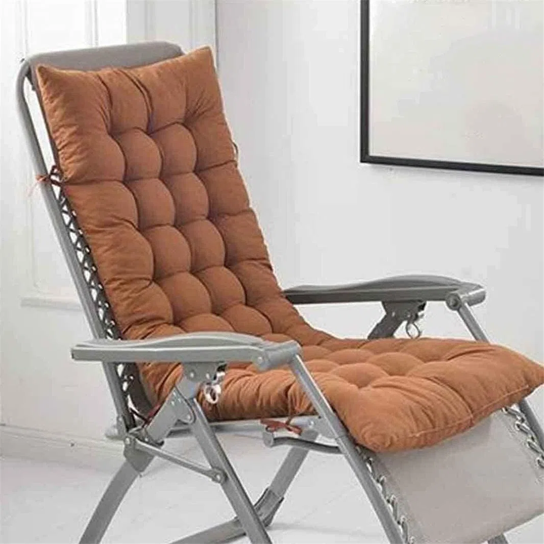 Xing Cuscino per Sedia a Dondolo con Schienale Alto, Ricambio per Lettino Prendisole da Giardino, Patio, Lounge, Cuscino Reclinabile, Arancione, Imbottitura in Cotone Perlato