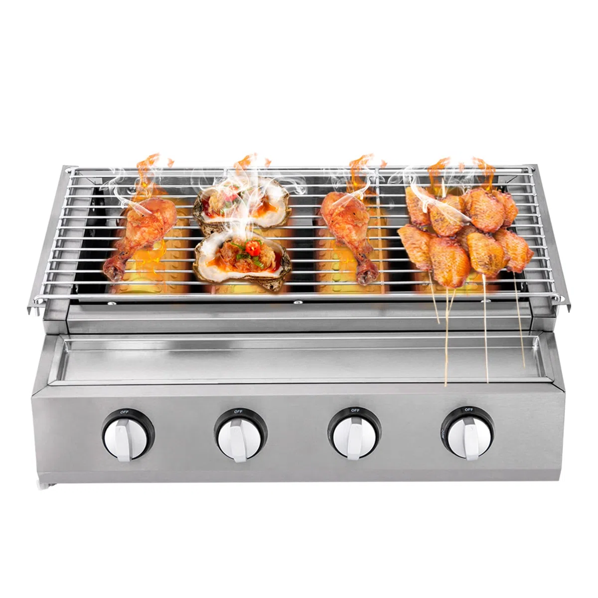 Barbecue portatile a carbonella, in acciaio inox, per barbecue, barbecue, carbone, affumicatore, barbecue da tavolo, portatile, per picnic, giardino, terrazza