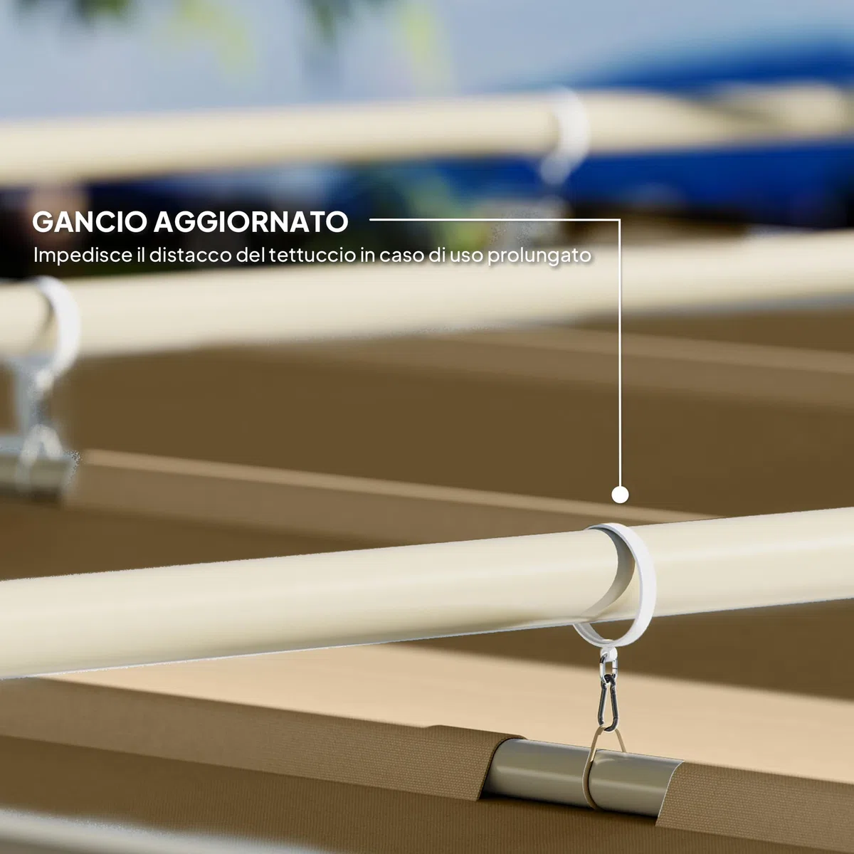 Outsunny Gazebo Pergola 3x3 m Pergolato,Telo Richiudibile Retrattile, Cachi | Telo Resistente, Struttura in Metallo, Pergola per Giardino, Terrazzo, Balcone, Veranda, Patio, Piscina, Esterno