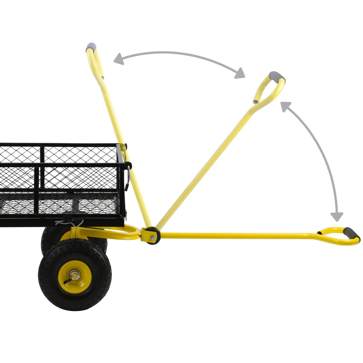 Zelsius Carretto | 350 kg di portata: 75 litri | Nero/Giallo | Carrello da giardino | Carrello da giardino | Carrello pneumatico a mano | Carrello pieghevole a mano per giardinaggio