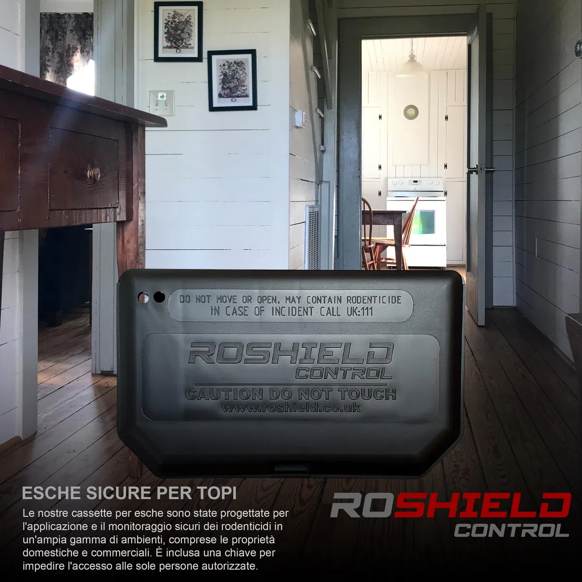 Roshield – Set di 10 scatole nere per esche per topi piccoli, antimanomissione, sicure per bambini e animali domestici (vuote, esche per roditori non incluse, non adatte ai ratti)