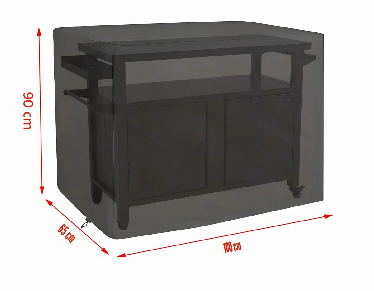Azatemgo copertura per barbecue da esterno in tessuto oxford 420D, impermeabile, antipolvere, antivento, per Keter Carrello Barbecue(100 x 65 x 90 cm)