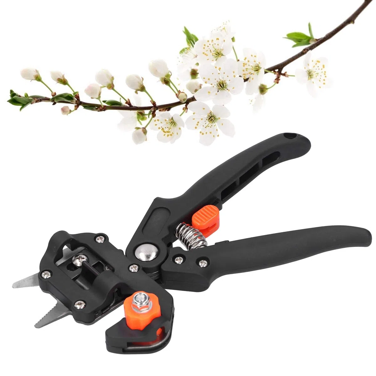 Wakects Set di Attrezzi per Innesto da Giardino, Cesoia per Innesto in ABS con Taglio Preciso, Kit per Tagliare Rami da 5 Pezzi, 543 G con Custodia per Giardinieri, Frutteti, Vivai (BLACK)