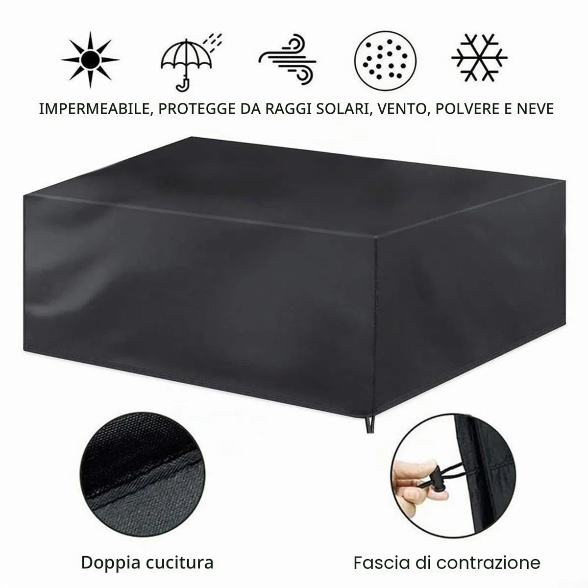 StarRing Copertura per tavolo da biliardino, impermeabile, antipolvere, per interni ed esterni, resistente ai raggi UV, per tavoli da calcio standard, 160 x 117 x 70 cm, in poliestere nero