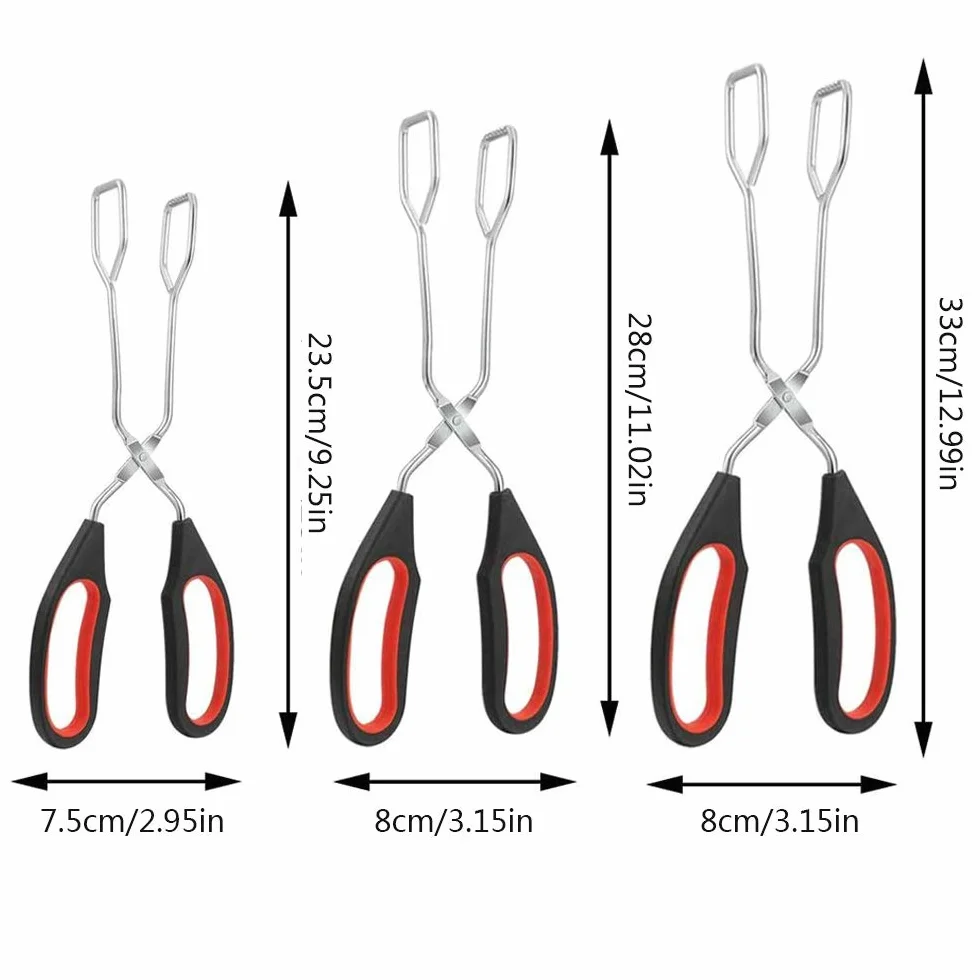 3 Pezzi Pinza da Barbecue, Pinze per Forbici da Barbecue, Pinza Multiuso Cucina, con Manici Antiscivolo e Resistenti al Calore per Girare e Afferrare Utensili Alimentari, 3 Specifiche