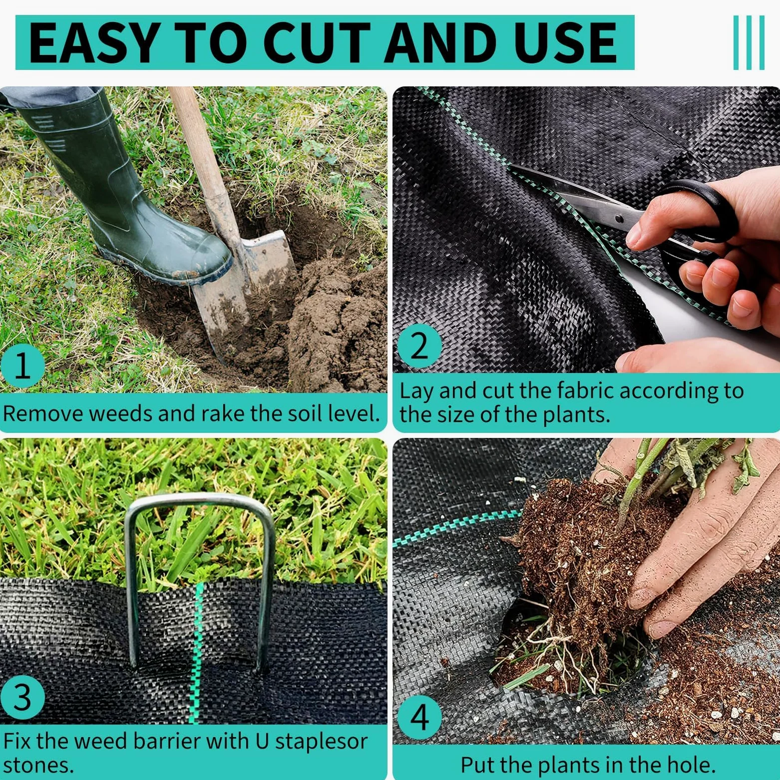 Garvee Telo Pacciamatura 1.2x30m, Tessuto Anti Erbacce Professionale 108g/m², Telo per Orto e Giardino Alta Resistenza, Geotessile Permeabile UV Stabilizzato per Controllo Infestanti