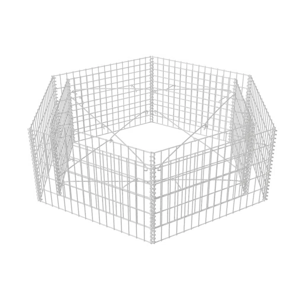 vidaXL Gabbione Letto Rialzato Esagonale 160x140x50 cm Recinzione Giardino