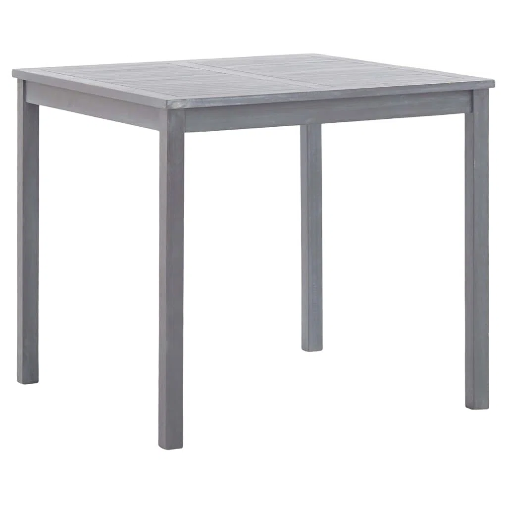 Set da pranzo da giardino in legno massello di acacia grigio con 1 tavolo da pranzo e 4 sedie pieghevoli, resistente alle intemperie e durevole, carico massimo 110 kg per seduta