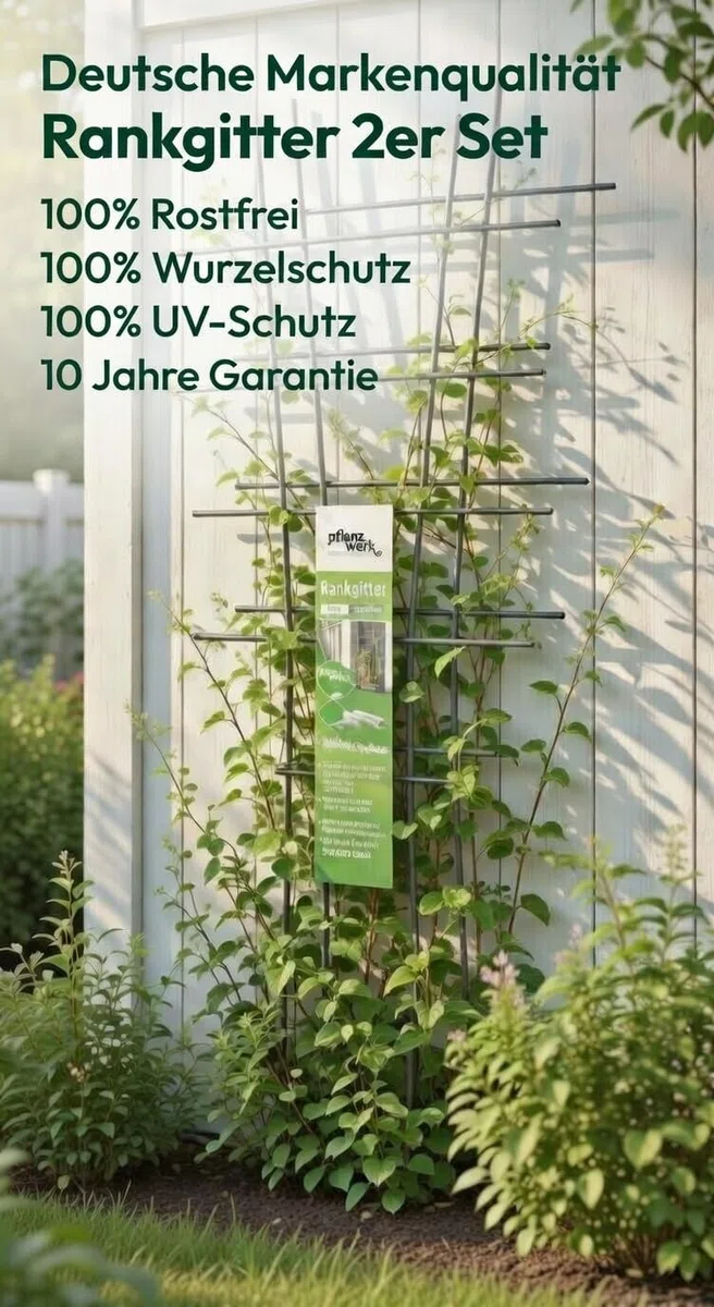 Pflanzwerk Vaso per piante rampicanti – 2 pezzi – 78 x 35 cm – aiuti per piante rampicanti – 100% antiruggine – protezione dalle radici – 100% protezione dai raggi UV – 100%