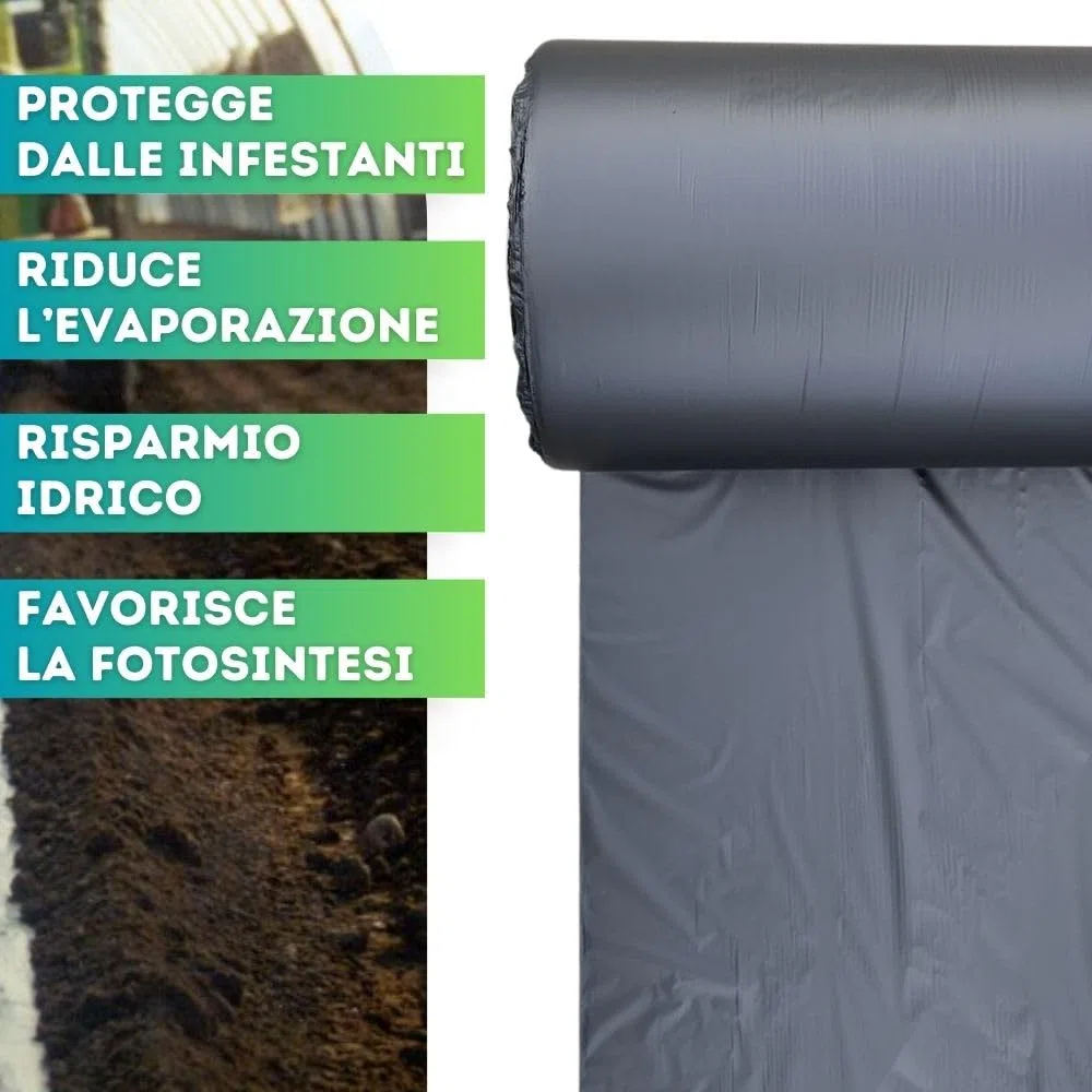 DI GIULIO SRL Telo BIODEGRADABILE PACCIAMANTE Larghezza 1 MT con Fori Centrali a 30 cm Varie Misure | Copertura Terreno ANTIERBACCE PACCIAMATURA | Bio Orto (1m x 100m)