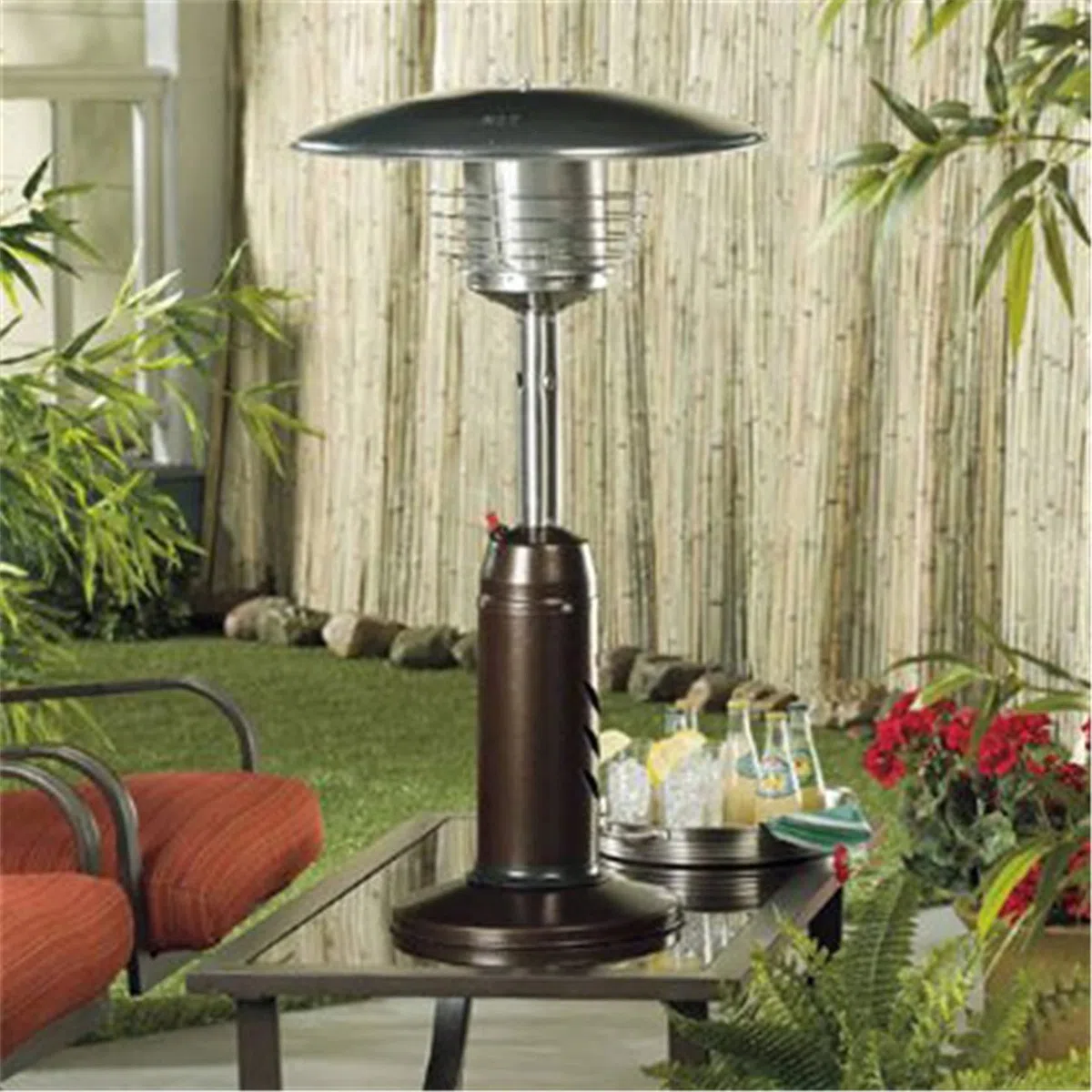 Stufa a gas portatile per riscaldamento esterno, bruciatore in acciaio inox, compatibile con propano o butano, ideale per gazebo, giardino e campeggio