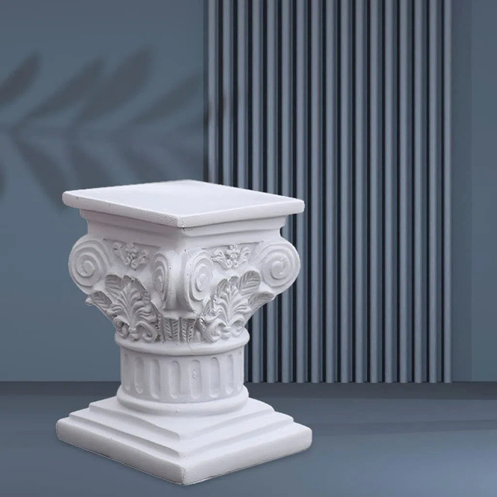pistro Colonna greca romana in resina, scultura decorativa leggera per casa e giardino, base per statua, portacandele, supporto per piante (quadrato S)